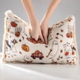thumbnail image 5 of Halloween Ghost Lumbar Throw Pillow, Farmhouse Cute Ghost Pumpkin Rectangular Cushion with Fringe, Vintage Fall Decorative Pillow, for Sofa, Couch, Home Decor, 5 of 7