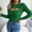 Green, variant on VSSSJ Cropped Sweaters for Women Sexy Cutout Crew Neck Long Sleeve Cable Knit Soft Cozy Solid Color Pullover Crop Sweater Tops Green M