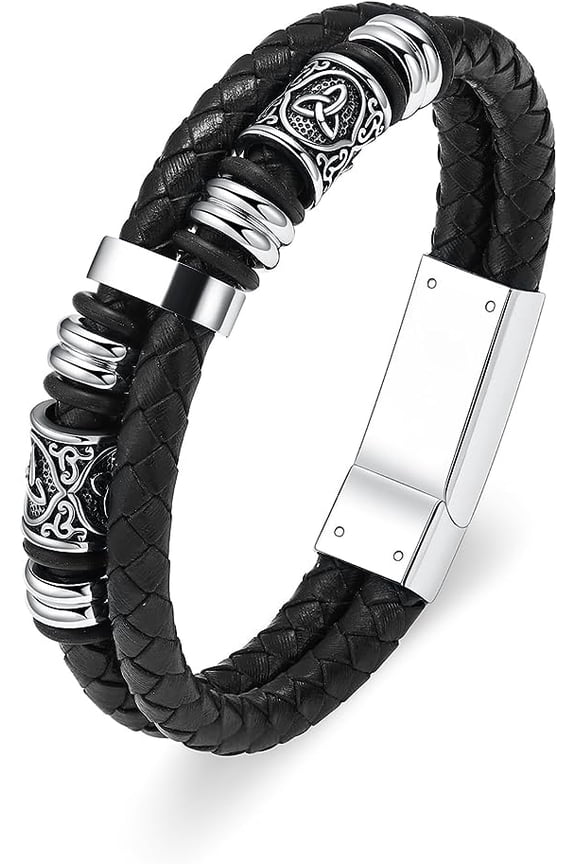 High Quality Viking Thor's Hammer Cremation Bracelet for Ashes for Men Braided Leather Wristband Cuff Bangle Memorial Urn Jewelry