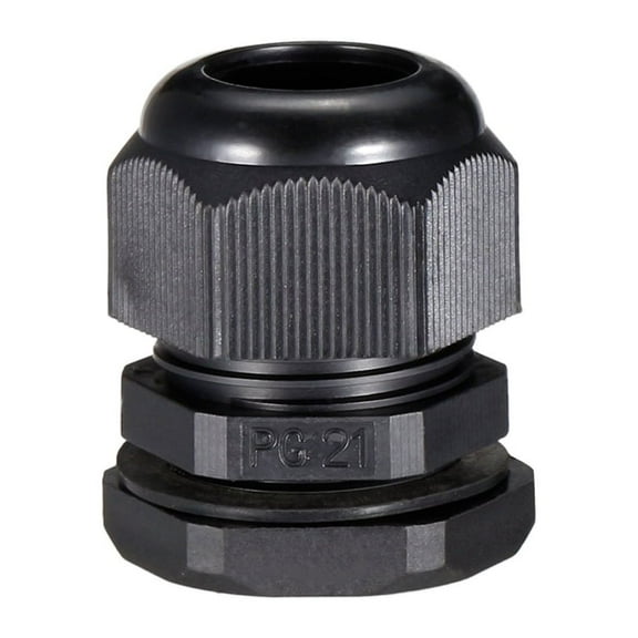 PG21 Cable Gland Waterproof Connector Plastic Wire Joints Black for 13-18mm