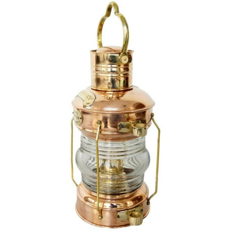 Antique Brass Nautical Ship Lantern Marine Glass Globe / Onion Oil Lamp —  Antiques Arena