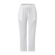 thumbnail image 3 of Gibobby pantalones cargo mujer Pantalones de cintura alta para mujer Pantalones capri con cordón con bolsillos Pantalones recortados de pierna ancha para mujer (Blanco, XL), 3 of 5
