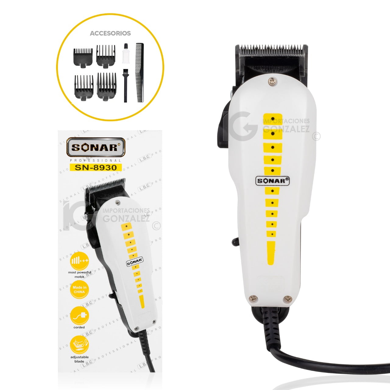 Maquina Cortadora De Cabello Sonar Electrica Blanco con Negro Sonar Sn 8930 Walmart en linea