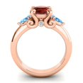 thumbnail image 4 of 2.50 Carat Round Cut Garnet & Blue Topaz Gemstone New Design Engagement Ring for Women Solid 14K Rose Gold Size 7.5 by Diamond-Capitals, 4 of 8