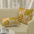 thumbnail image 6 of Tropical Summer Outdoor Pillow Covers 18x18 Mustard Yellow Palm Leave Throw Pillows for Couch Plant Leaf Pillowcase Indoor Farmhouse Decorative Cushion Case for Sofa Bed Decoration Set of 2, 6 of 6