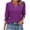 Purple, variant on Staron Women's Casual Loose V Neck 3/4 Sleeve Tops Smocked Cuff Solid Color Blouse Spring Fashion Basic Comfy Relaxed Shirt, Pink XL