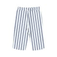 thumbnail image 2 of Womens Capri Pants Cotton and Linen Striped Pocket Elastic Casual Pants Women's Quarter Pants, 2 of 3