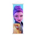 thumbnail image 1 of K-Pop Demon Hunters Satin Fabric Banner 40x120cm Waterproof Party Decor, 1 of 5