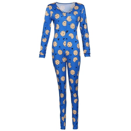 

Hirigin Womens One Piece Sleepwear Cartoons Print Pajamas Jumpsuit Rompers