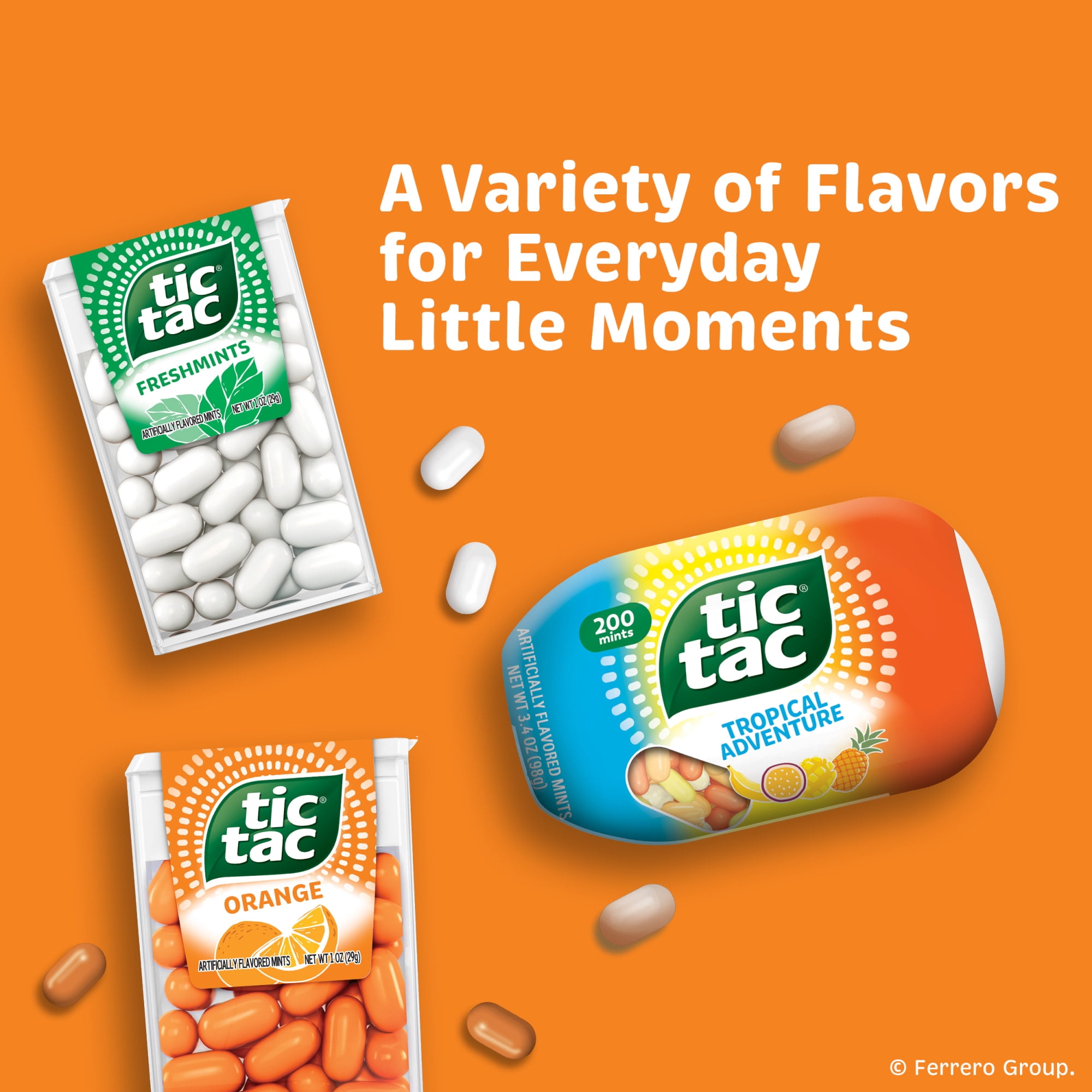 Tic Tac Orange, On-the-Go Pocket-Sized Mints, 4 Count Multipack, 1 oz Each