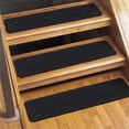 thumbnail image 3 of Hauteloom Stair Mat - Stair Treads Carpet - Peel and Stick - 7 pcs Non Slip Stair Rugs for Wooden Steps - Dark Grey - 8" x 30" - 15 pcs, 3 of 7