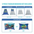 thumbnail image 3 of Todays Kids Choo Choo Train Toddler Bed Sheets for Boys - 4-Piece Toddler Boy Bedding Set Crib Size, Reversible Comforter & Pillowcase, Flat Sheet, Fitted Sheet, Breathable & Super Soft Microfiber, 3 of 8