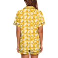 thumbnail image 4 of KLHDSF Womens 2 Piece Pajama Set Short Sleeve Top and Shorts Casual Summer Floral Loungewear Orange L, 4 of 7