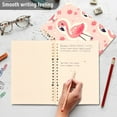 thumbnail image 5 of Flamingo and Flowers Pink Ring Binder Notebook Journey Note Diary College Ruled Spiral Notebook Study Loose Leaf Paper A5 60 Pages, 5 of 8