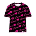 thumbnail image 4 of Fiudx Liquidación de Ahorros de Verano Blusa de Manga Corta Estampada a La Moda para Mujer, Blusas Informales con Cuello Redondo, 4 of 4