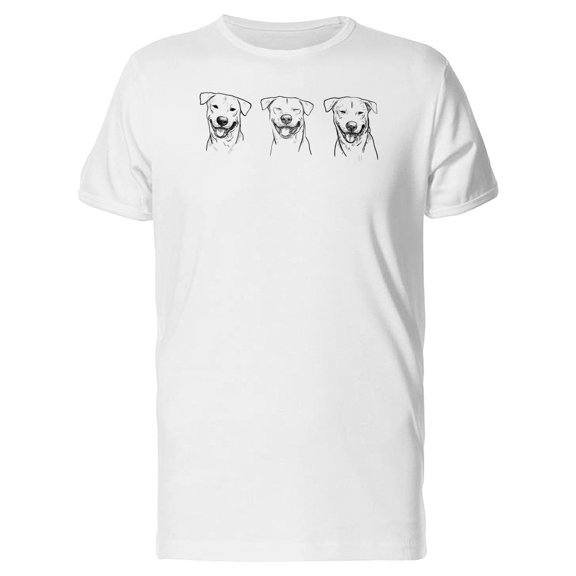 Cute Dog Smiling Sketch Tee Men's -Image by Shutterstock
