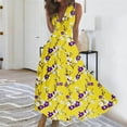 thumbnail image 2 of Uaswgudfs ​Elegant V-Neck Floral Midi Dress for Women 2025 - Sleeveless Summer Sundress with Fitted Silhouette & Casual Elegance Yellow L, 2 of 5