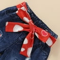 thumbnail image 7 of Tisuna Valentine'S Outfit Set For Girls Toddler Letter Print Long Sleeve Tops Elastic Waist Bowknot Jeans Fashion Causal Girls Festival Outfits White Size 18-24 Months, 7 of 7