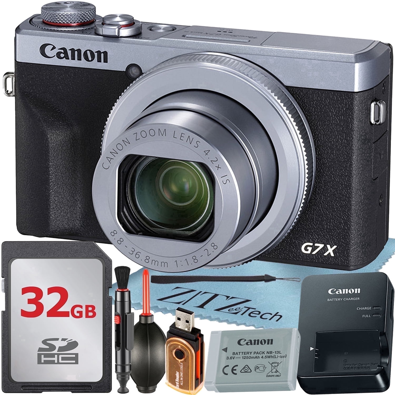 Canon, Powershot G7X Mark III Digital Camera, Silver, 20.1MP, 4K