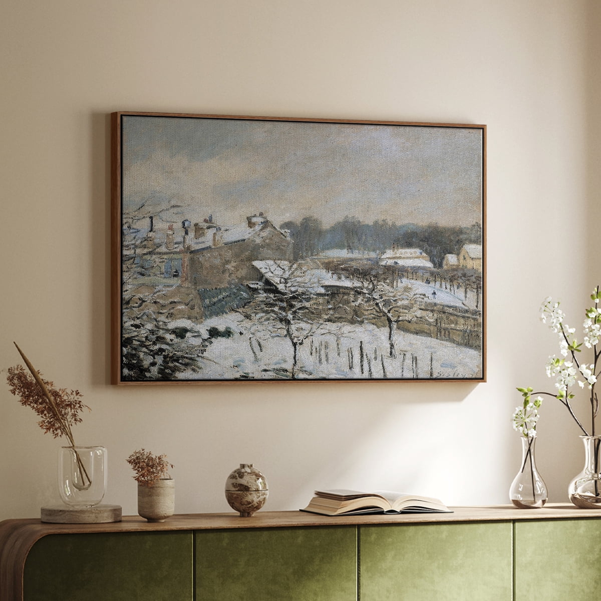 Vintage Landscape-CCLXXIX By Wexford Home Framed in Walnut Wood Gallery Wrapped Canvas 17 in. x 25 in.