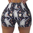 thumbnail image 2 of Fuzoiu Sloths Dancing Print Women's Workout Shorts,Workout Biker Shorts Women,Exercise Fitness Shorts,Scrunch Short, Athletic Shorts for Gym Yoga Running Sport Active-Medium, 2 of 8