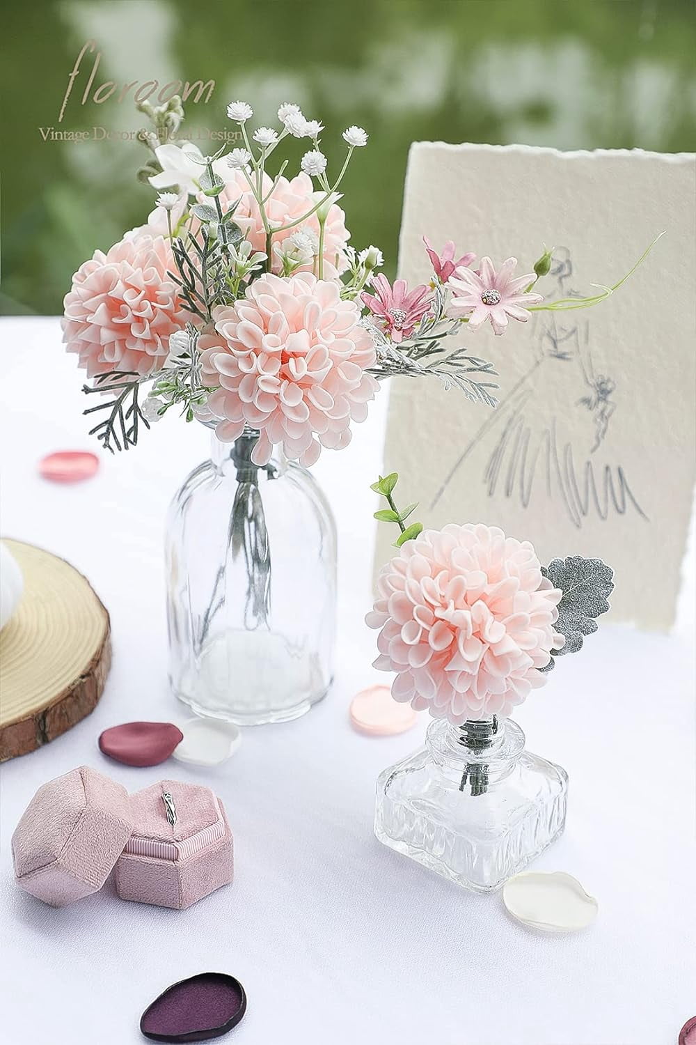 Artificial Dahlia Flowers 25pcs Real Looking Navy Blue Foam Fake Roses with Stems for DIY Wedding Bouquets Bridal Shower Centerpieces Floral Arrangements Party Tables Home Decoration