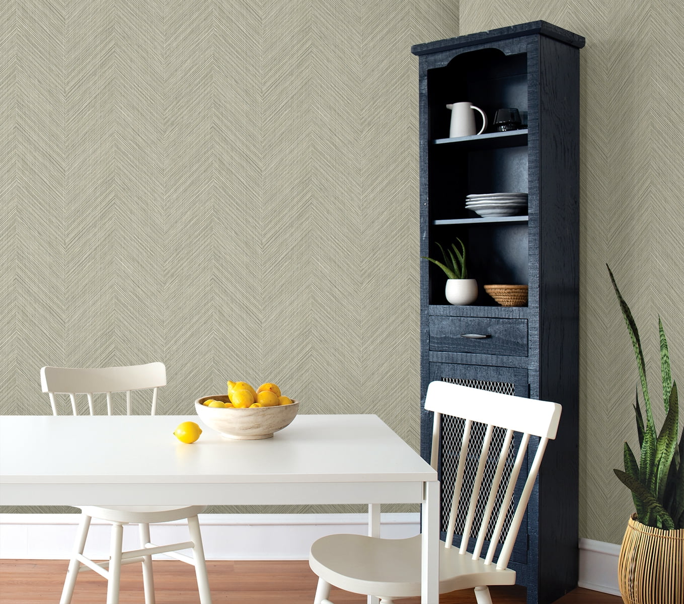 NextWall Neutral Chevron Stripe Peel and Stick Wallpaper