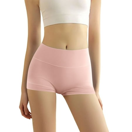 3 Packs Womens Underwear Boyshorts High Waisted Briefs Panties for Women L Red
