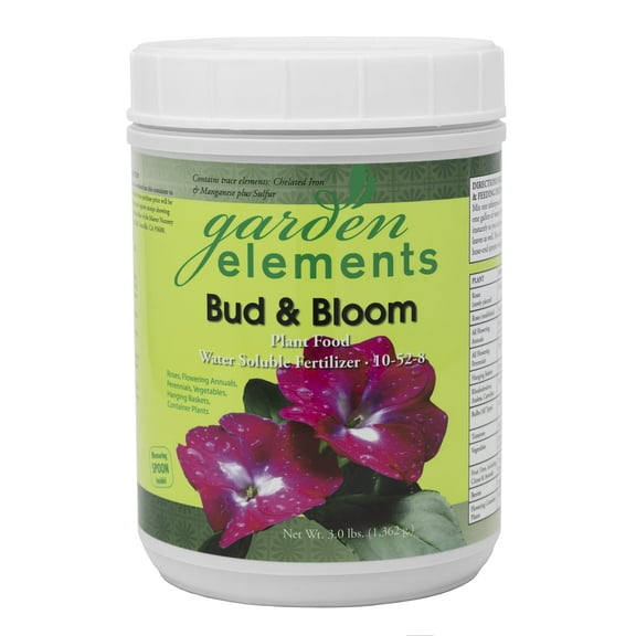 Garden Elements Bud and Bloom Water-Soluble Plant Food 10-52-8, Promotes Bigger Blooms & Strong Roots, 3lb