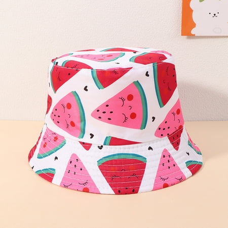 

kpoplk Winter Hats For Girls Kids Sun Protection Hats Summer Spring Sun Hat Cute Cartoon Outdoor Beach Bucket Cap(B)