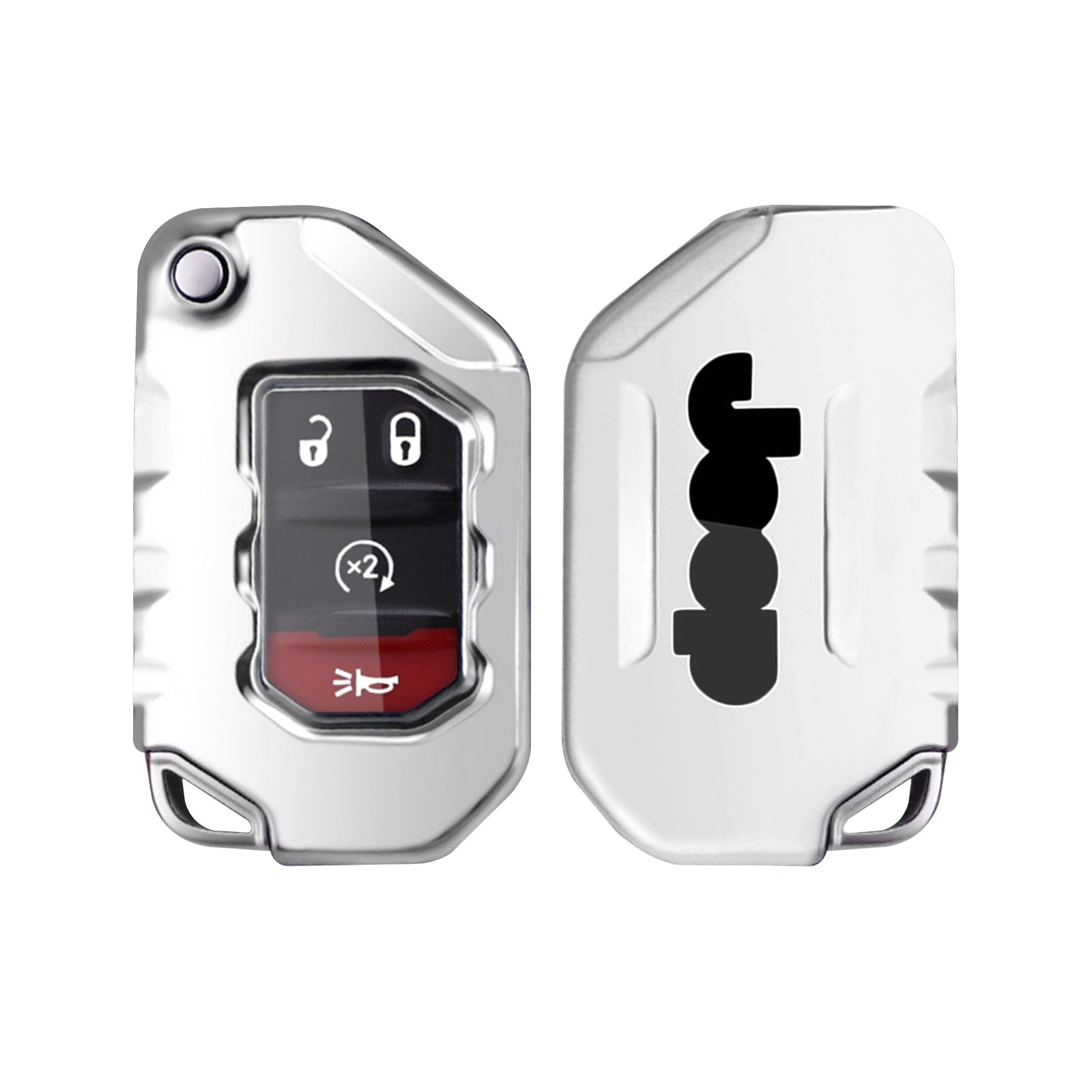 Xotic Tech Silver Soft TPU Smart Remote Key Fob Cover Case Compatible with Jeep Wrangler 2018-2021 Xotic Tech Silver Soft TPU Smart Remote Key Fob Cover Case Compatible with Jeep Wrangler 2018-2021