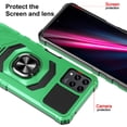 thumbnail image 2 of For T-Mobile Revvl 6 PRO 5G Dropproof Shockproof Kickstand Ring Stand Phone Case Cover With Tempered Glass Screen Protector - Green, 2 of 5
