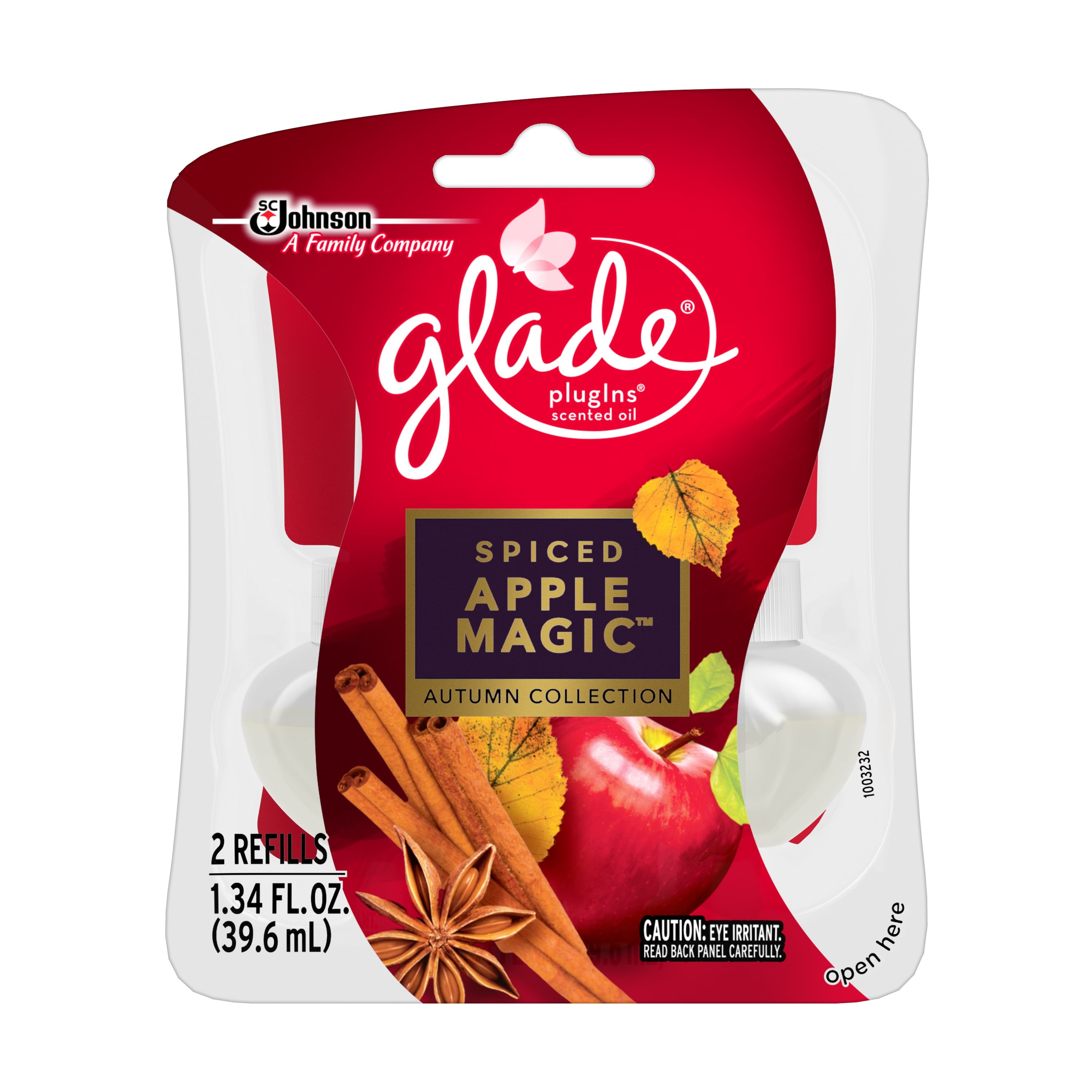 Glade Plug In Refill, Spiced Apple Magic, 1.34 Fl. Oz. (Pack of 2