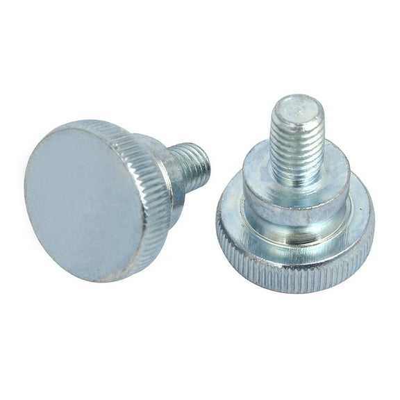 M8x12mm Flat Knurled Head Fully Threaded Thumb Screws Bolts Fastener 2pcs