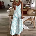 thumbnail image 4 of Aqua Floral Vine Seamless Pattern Sleeveless Dress Loose Women's Dress Dresses Luxury Evening Dresses, 4 of 9