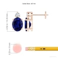 thumbnail image 2 of ANGARA Lab Grown 4 Ct Basket-Set Blue Sapphire Stud Earrings with Lab Diamond for Women in 14K Rose Gold (Size-9x7mm) | Anniversary, Jewelry Gift for Women | Lab-Grown Blue Sapphire Earrings, 2 of 5