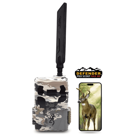 2024 Browning Trail Camera Defender Pro Scout Max HD Cellular Trail Camera with Smart IR Video Ultra High Gain Cellular Antenna and Invisible IR Night Illumination OVIX Camo