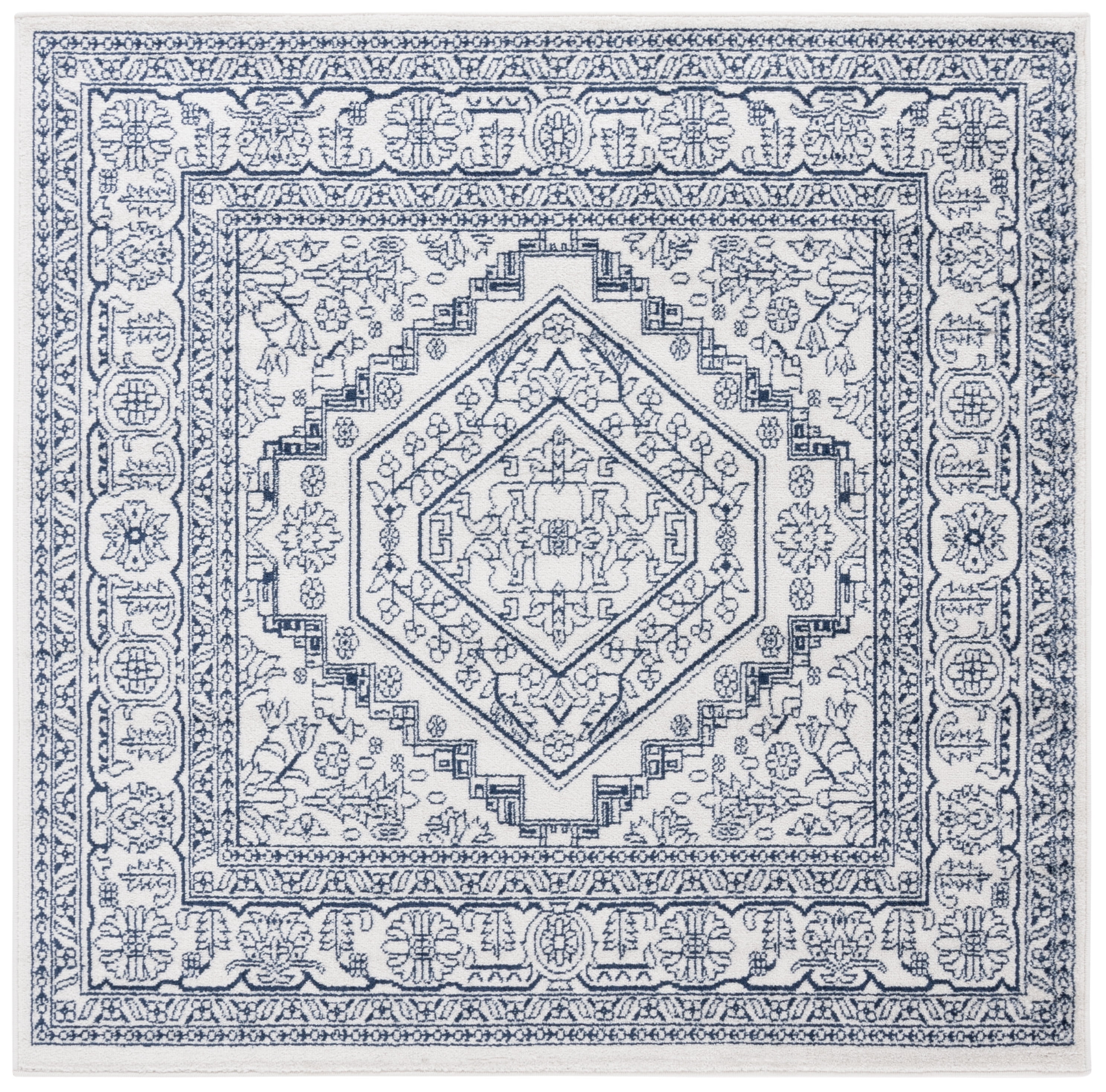 Safavieh Adirondack Xavier Oriental Area Rug, Ivory/Navy, 12' x 12' Square