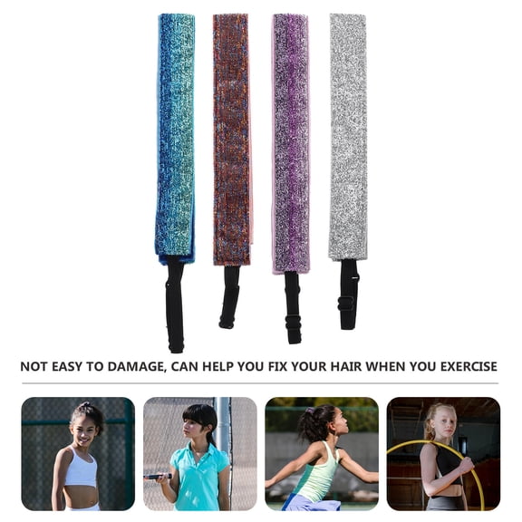 Milisten 4-Pack Breathable Elastic Sports Hairbands Anti-Skid Headbands for Outdoor Exercise and Active Wear