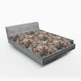 thumbnail image 2 of Ambesonne Roses Fitted Sheet, Exotic Garden Wild Floral Art, Queen Size, Sage Green Pink and Blush, 2 of 5