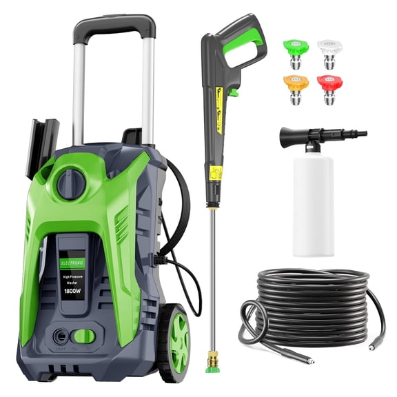 Electric Pressure Washer 4800PSI-Max 2.9GPM Pressure Washer with 25 Ft Hose, 4 Quick Connect Nozzle,16.9 Oz Soap Tank Orange Cleaning for Pool, Patio, Car