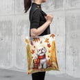 thumbnail image 4 of Welcome Fall Maltese Enjoys School Time Autumn Fall Leaves All Over Print 3D Canvas Tote Bag Maltese Dog Lover Gifts Idea Reusable Handbag - 02013, 4 of 5