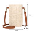 thumbnail image 4 of Summer Women Mini Straw Crossbody Bolsas Tejidas La Billetera Del (beige Sin Hebilla), 4 of 9