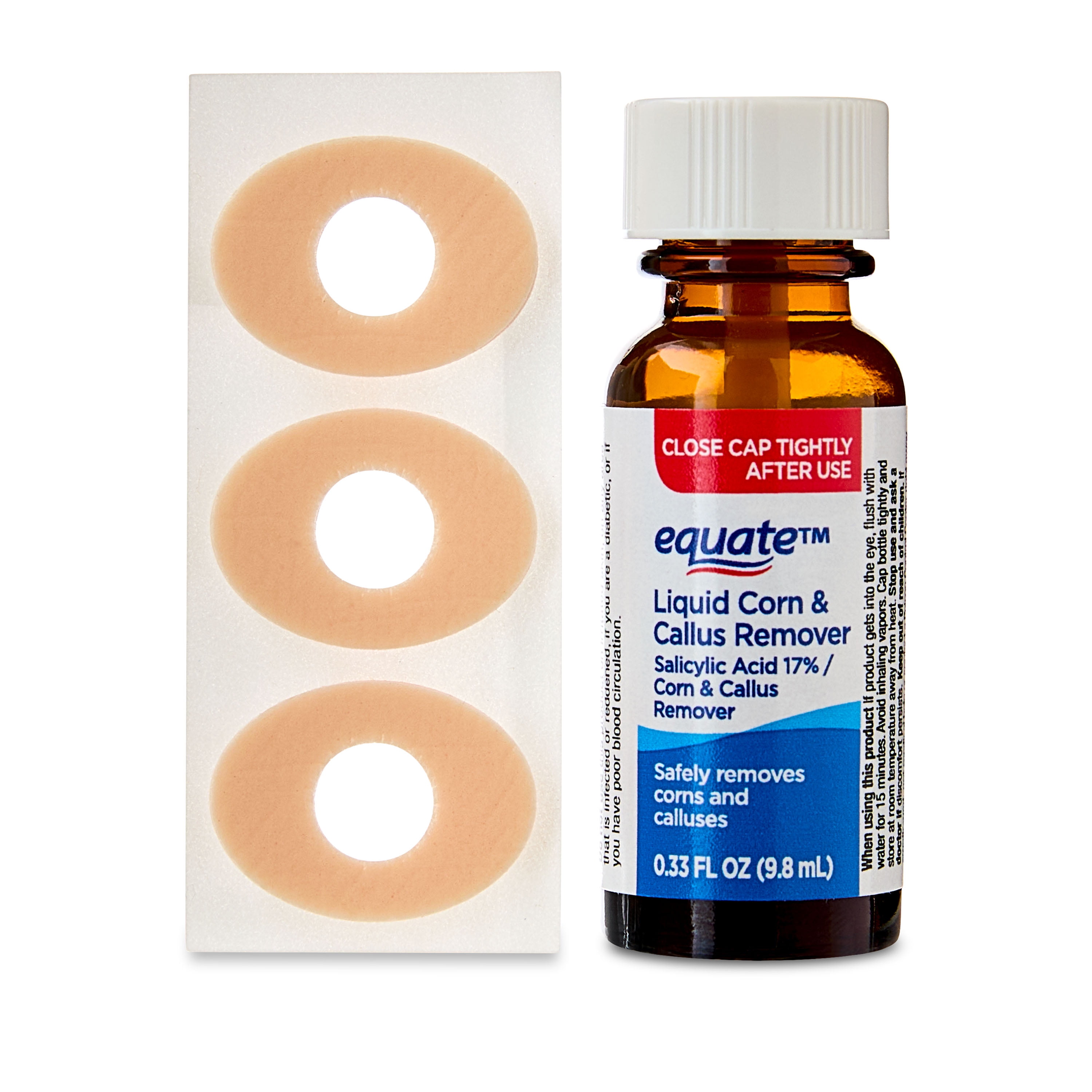 Equate Liquid Corn & Callus Remover with 3 Cushions, 0.33 fl oz, Compare to Dr Scholl's® Liquid Corn/Callus Remover