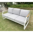 thumbnail image 2 of Direct Wicker 7-Piece Outdoor Aluminum Furniture Set Patio Sectional Sofa Conversation Set, White, 2 of 9