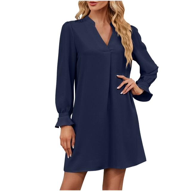 Maillot de Bain à Manches Longues Femme Robe à Manches Longues Col en V Solide Ample à Volants Robe à Manches Longues Robe à Épaules Dénudées pour Femme Robe à Manches Longues pour Femme Maillots de Bain à Manches Longues pour Femme