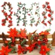 thumbnail image 4 of 6/2m Red Berry Christmas Garland Decoration Artificial Holly Leaves Berries Vine Ivy Xmas Tree Ratten Wreath Hanging Ornaments, 4 of 5