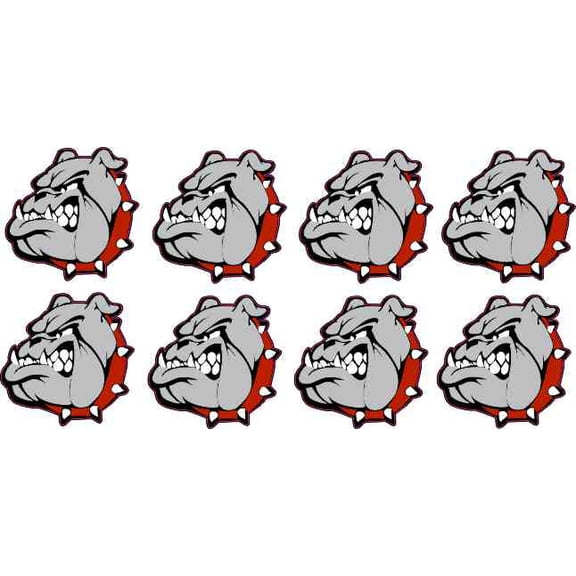 1in x 1in Red Collared Bulldog Stickers