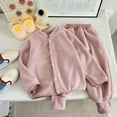 thumbnail image 3 of Ruiwill Girl Outfit Set Winter Outfits Lined With Pants Toddler Kids Two Piece Outfits Warm For Cold Weather Long Sleeve Crew Neck Print Girl Clothes Pink Size 4-5 Years, 3 of 3