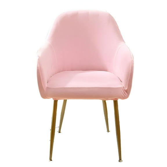 LAMIRO Velvet Curved Chair Cover Universal Chair Cover Home,Pink